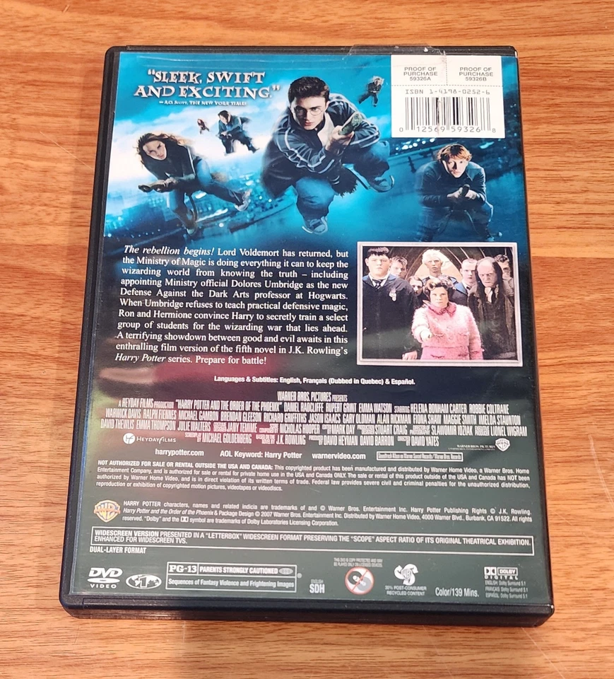 Harry Potter and the Order of the Phoenix (DVD, 2007) - Image 2 of 3