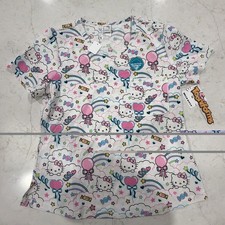 Hello Kitty Cherokee Scrubs Sanrio Tooniforms Rounded V Neck Top TF786 HKMS