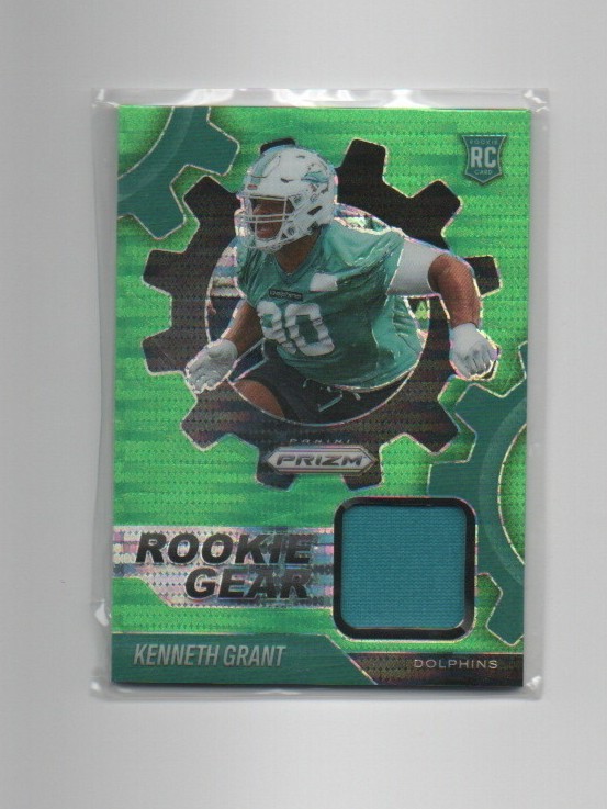 2025 Panini Prizm #RGR-KGT Kenneth Grant Rookie Gear Neon Green Pulsar