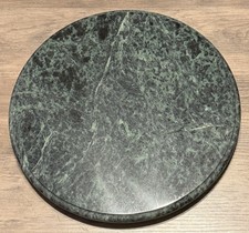 Vintage Green Marble Lazy Susan 12  Rotating Turntable Heavy Natural Stone