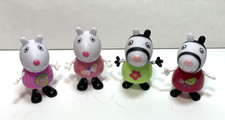 Lot of 4 Peppa Pig 2  Figures   Zoey Zebra 2 and Suzy Sheep 2 