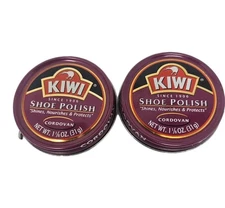 2 Pack 1-1/8 Oz Each Kiwi Cordovan Shoes Polish Leather Care Shine, Protection
