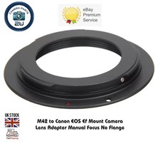 M42 to Canon EOS EF Mount Camera Lens Adapter Manual Focus No Flange