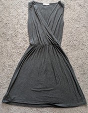 Loft size XS charcoal gray crossover sleeveless knee length dress