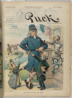 Photo:New York NY 1900 Puck Joseph Pulitzer Uncle Sam South Africa Cartoon