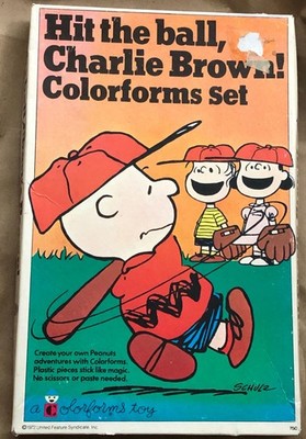 1972 Colorforms Set in Box Peanuts Hit the Ball Charlie Brown! Toy Vintage