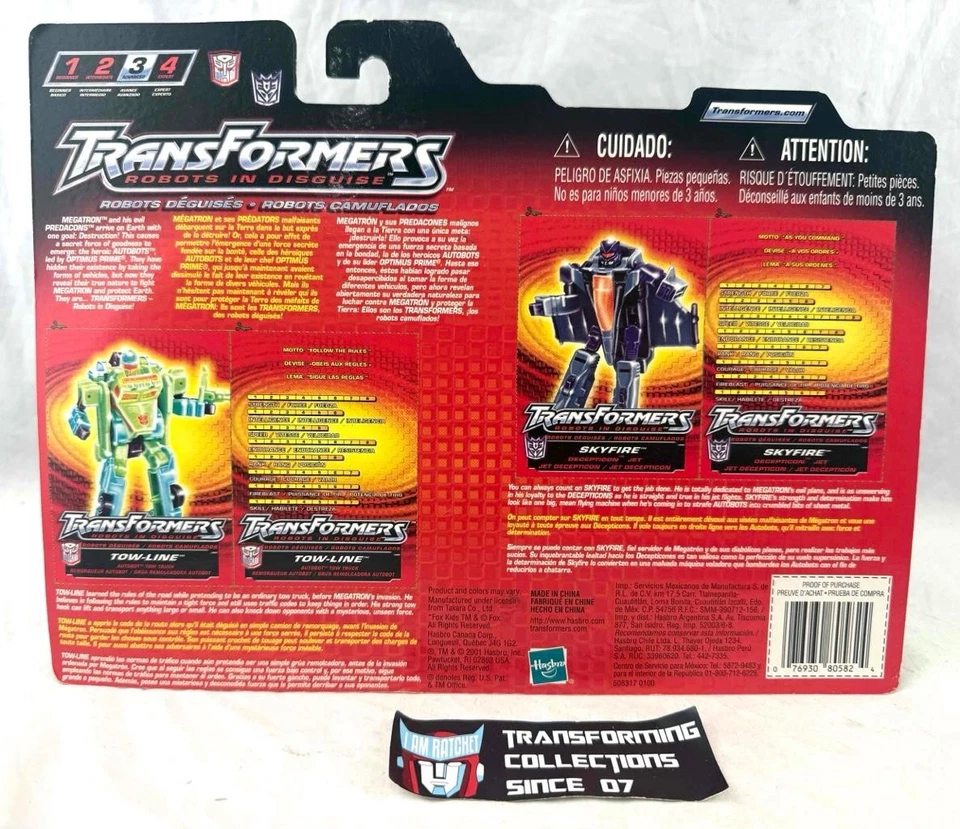 Transformers 2001 Robots In Disguise RID Tow-Line and Skyfire MOSC - Image 2 of 2