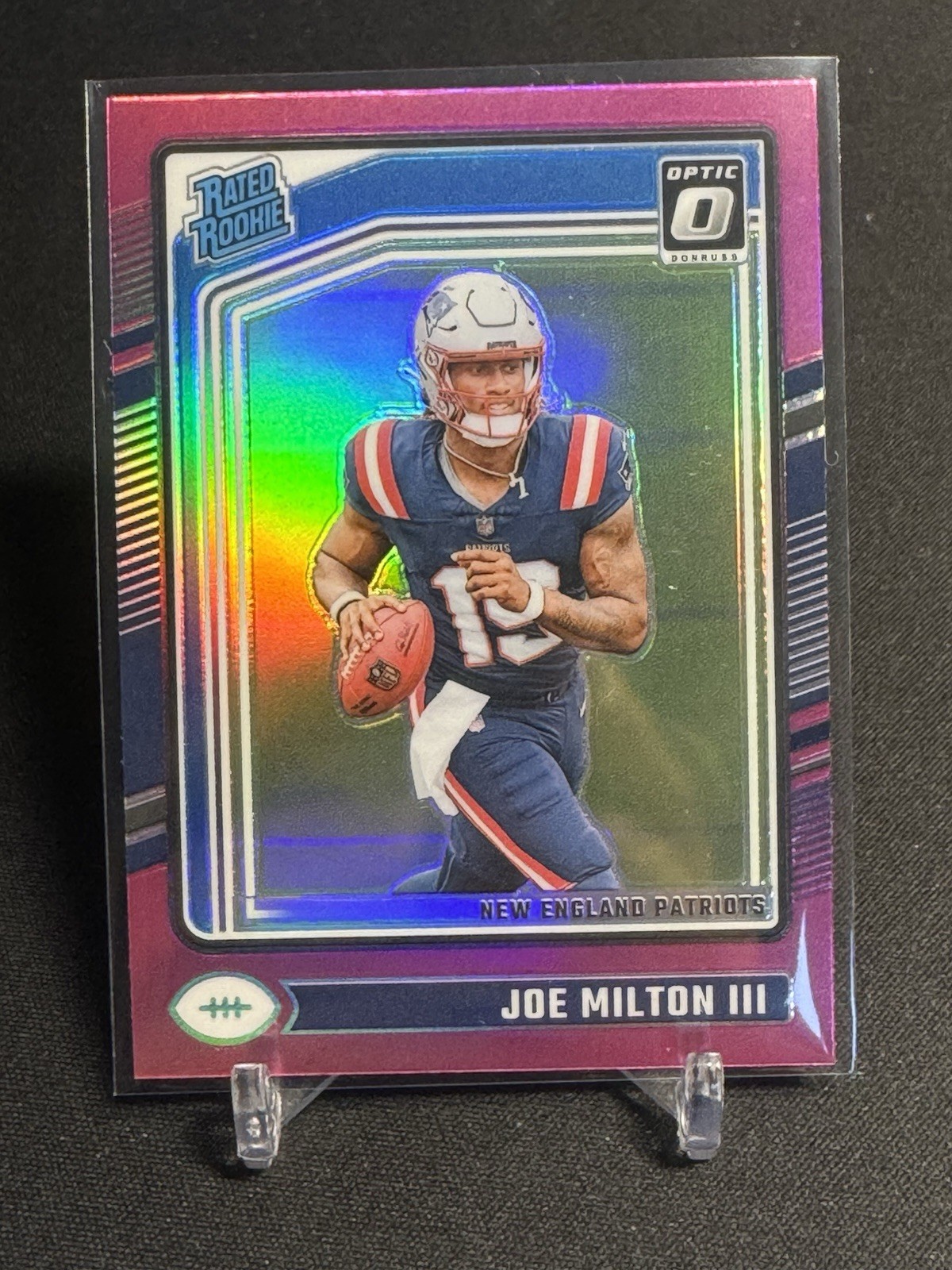 2024 Panini Donruss Optic - Rated Rookie Joe Milton III #255 Pink Prizm (RC)