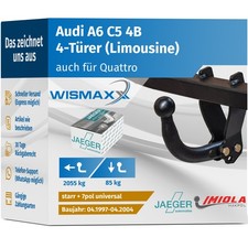 ANHÄNGERKUPPLUNG starr passt für Audi A6 C5 4Tür 97-04 +7polig E-Satz ABE NEU