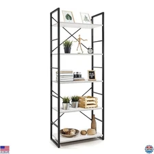 CAPHAUS 5 Tier Bookshelf, 24 Inch Width Free Standing Shelf, Bookcase Shelf