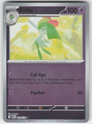 Kirlia Reverse Holo ME01: Mega Evolution Common 059/132 NM