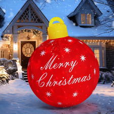 4FT Giant Merry Blow up Cute Christmas Decor Built-In LED Xmas Yard outside Ind