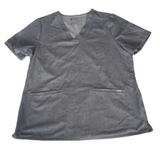 FIGS Women's Casma Three Pocket Scrub Top Sz XL Gray V-Neck FW1100