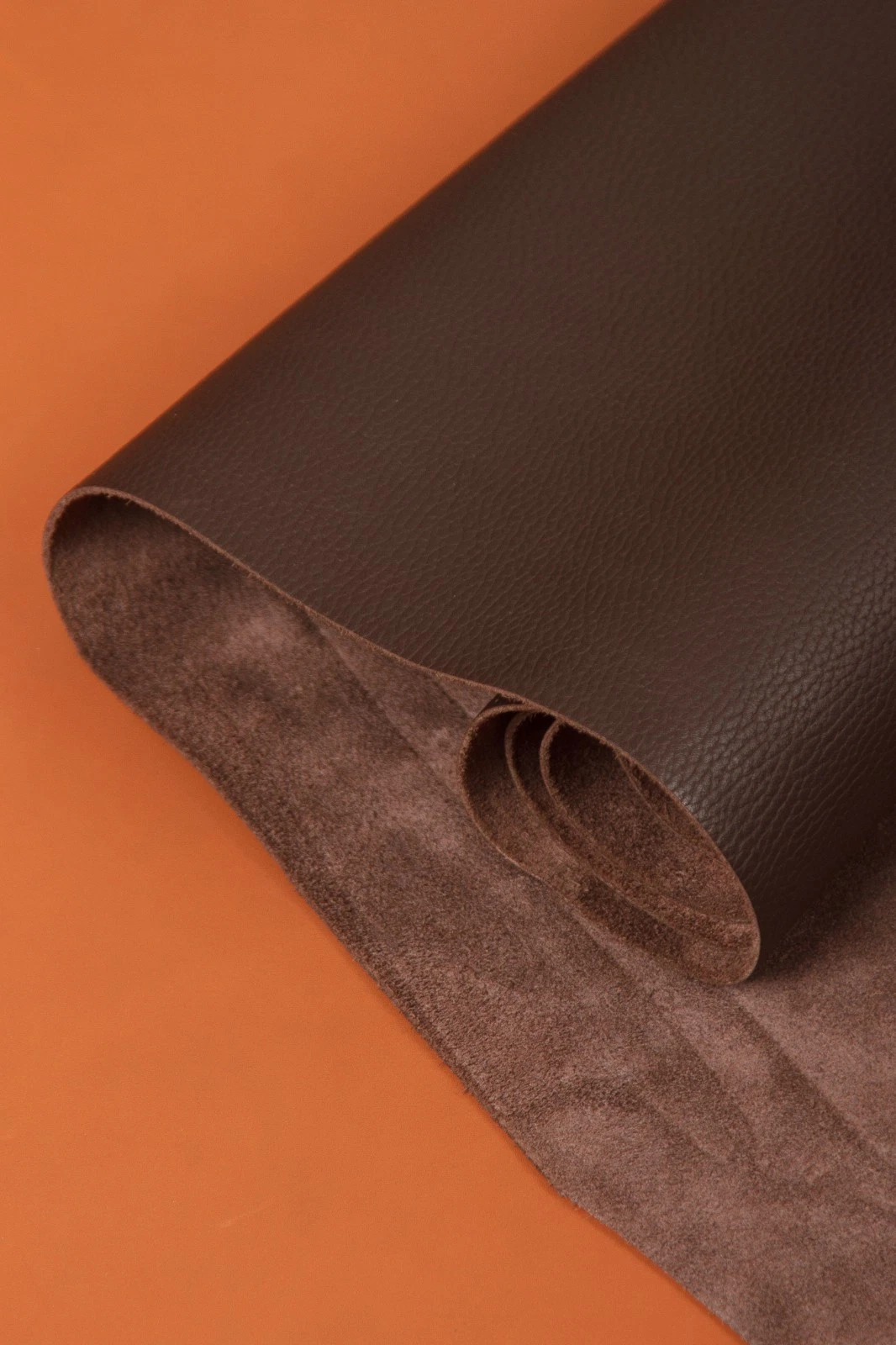 Dark Brown Soft Full Grain Cowhide Leather Hide 0.8-1.2mm (2-3oz) For Upholstery