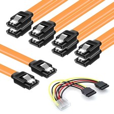 SATA III 6Gbps Cables 4-Pin to Dual 15-Pin Power Splitter 6 pcs