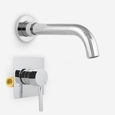 Gio Basin Sink Modern Tap Wall Mounted Concealed Valve 1/2" Mixer Hot And Cold