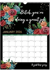 2026 F**K It Calendar for Tired-A*S Women, 8.25''×11.5'', Funny and Sarcastic 