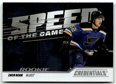 Upper Deck 2024-25 Credentials NHL No. SGR-ZD Zach Dean Rookie Speed of the Game