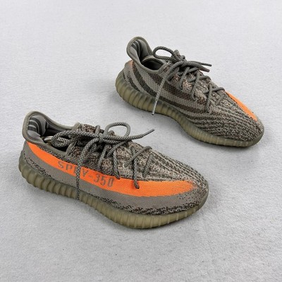 Adidas Yeezy Boost 350 V2 Shoes Mens Size 10 Gray Orange Beluga Sneakers GW1229