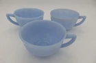 Vintage Pyrex Blue Delphite Pie Crust Tea Coffee Cups Made in Canada Set of 3