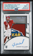 2022 Immaculate Jameson Williams RPA Bowl Logo Patch /10 PSA 9 Auto 10 Lions SEC