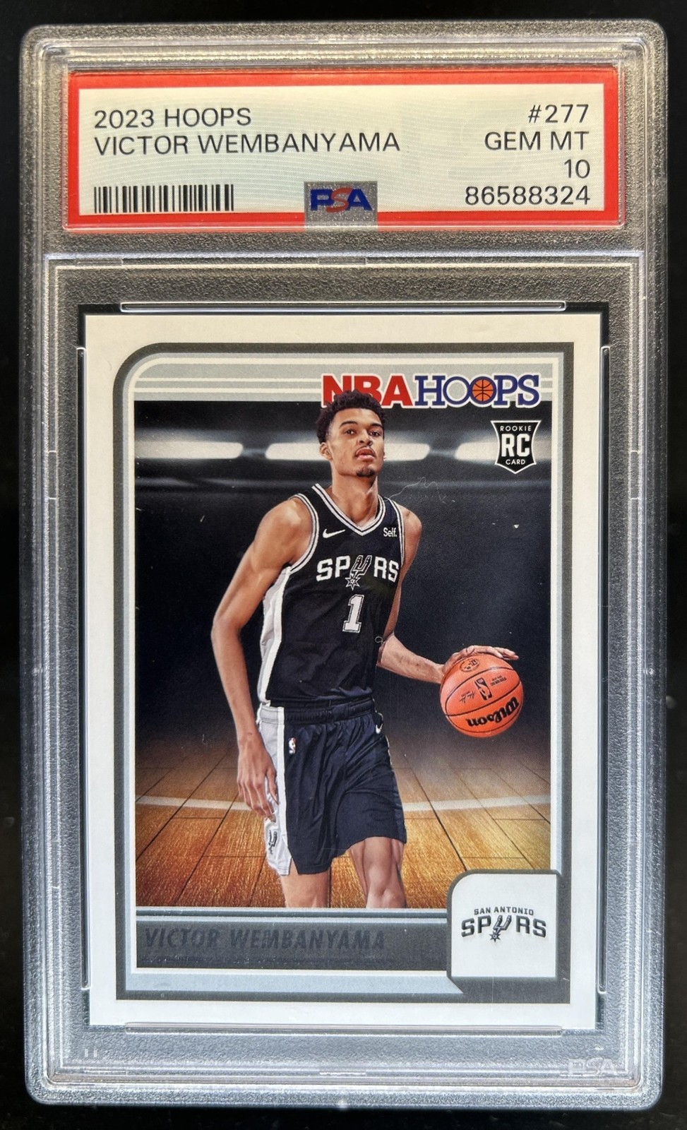 2023-24 Panini Hoops Victor Wembanyama RC Rookie #277 Spurs PSA 10 GEM MINT view 1