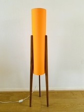 Teak Retro Orange Midcentury Rocket Floor  Lamp 60s 70s 116cm