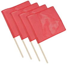 (4 Pack) Vinyl Mesh Flag w/ Dowel DOT Red OverSize Flatbed Trailer