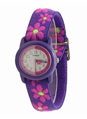 Timex Girl's T890229J Purple Flowers Elastic Analog Watch