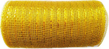 6 Inch X 30 Feet 10 Yards - Metallic Poly Mesh Ribbon Bright Yellow 