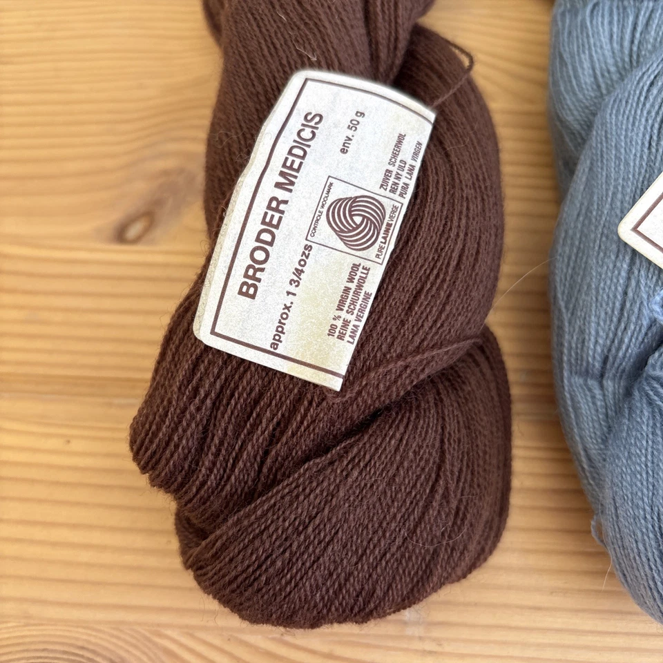 3 HKS DMC BRODER MEDICIS VIRGIN WOOL THREADS: 8931 Blue, 8306 Brown, 8203 Gray - Image 2 of 4