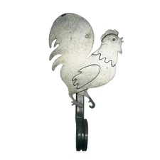 VTG Chicken Kitchen Towel Wall Hook Aluminum Primitive Rustic Country Farmhouse