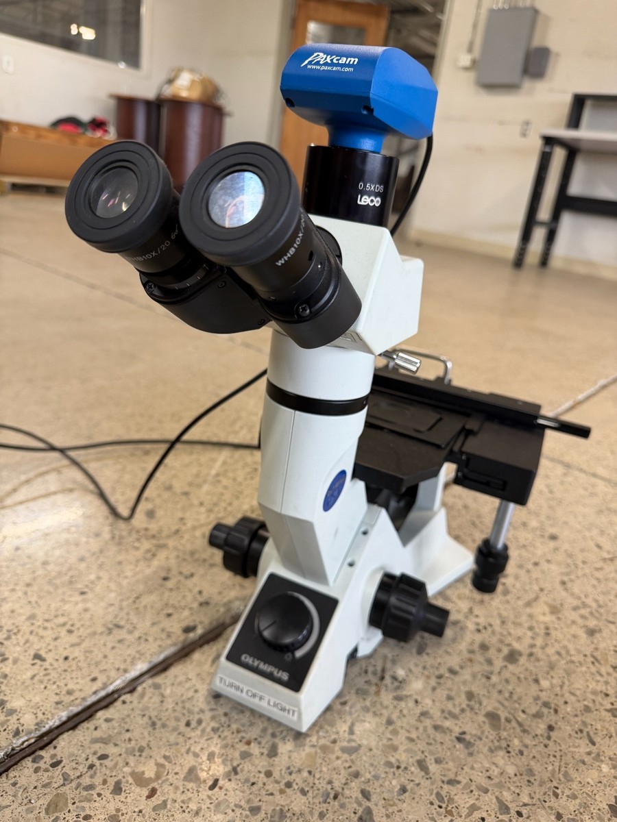 Olympus GX41 Inverted Metallurgical Microscope w/ Paxcam 2 Digital
