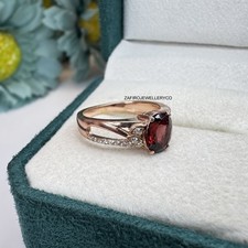 Garnet Ring, January Birthstone, 925 Sterling Silver, Prong Ring, Gift For Her