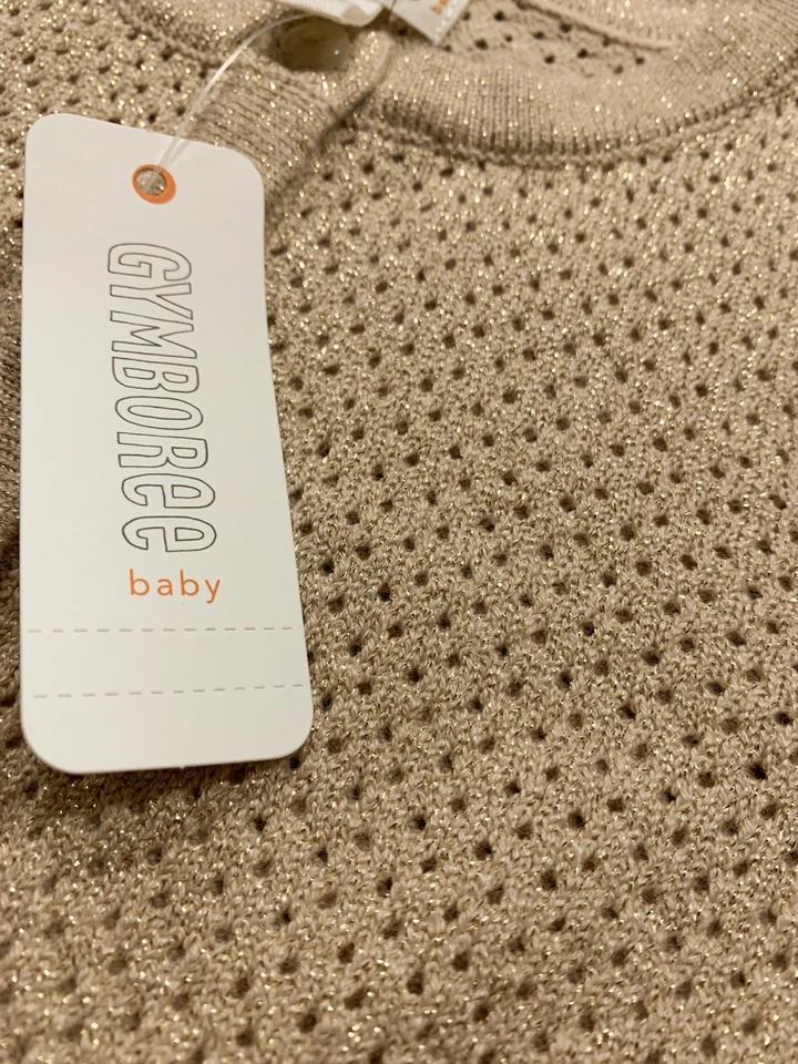 NWT Gymboree Girls 18-24 Months Cardigan Sweater Beige Gold Sparkly Festive New! - Image 2 of 4
