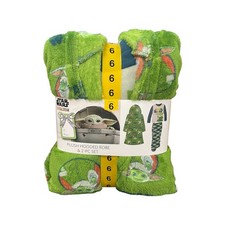 Licensed Star Wars Mandalorian Warm Plush Hooded Robe  2 Piece Pajama Set