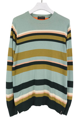 SCOTH & SODA Jumper Herren XL Multicolor Striped Crew Neck Long Sleeve Knit