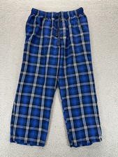 Perry Ellis Portfolio Blue Mens L Plaid Flannel Classic Sleepwear Pajama Pants