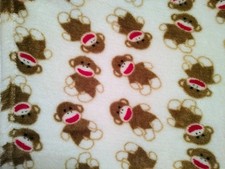 Baby Starters Sock Monkey Baby Blanket Soft Lovey All Over Print