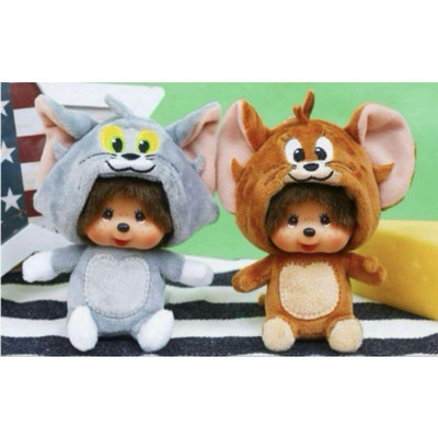 Tom and JerryxMonchhichi collaboration stuffed toy keychain set of 2 brand New