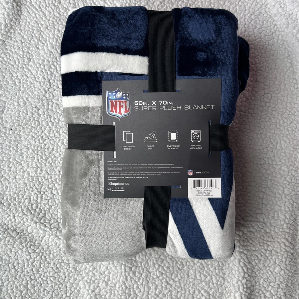 Manta súper de felpa de los vaqueros de la NFL de 60 pulgadas X 70 en paquete nuevo envío rápido Foto 4 de 4