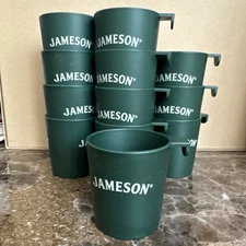 Jameson Irish Whiskey Opaque Green Hitchhiker Hook Shot Glasses B94