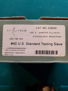  Advantech Manufacturing  Test Sieves, Brass, 8" Diameter