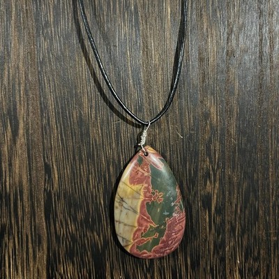 Unbranded Red Creek Jasper Pendant Necklace Unisex OS Multicolor Gemstone