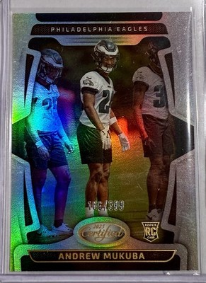 2025 Panini Certified #120 Andrew Mukuba Mirror /399 RC Eagles