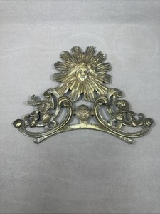 Antique French Ormolu Pediment Brass Embellishment Decoration