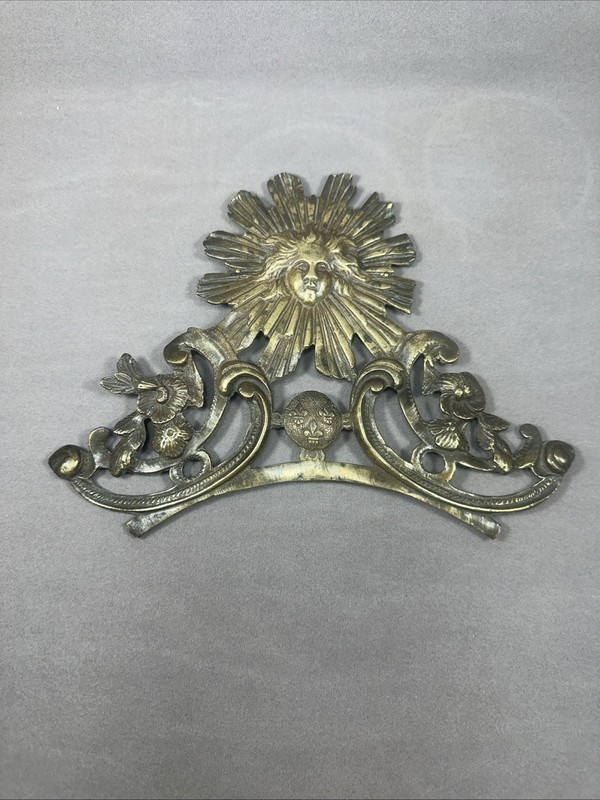 Antique French Ormolu Pediment Brass Embellishment Decoration