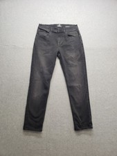7 For All Mankind Men Jeans 30 Black Denim Slimmy Tapered Pockets Outdoor