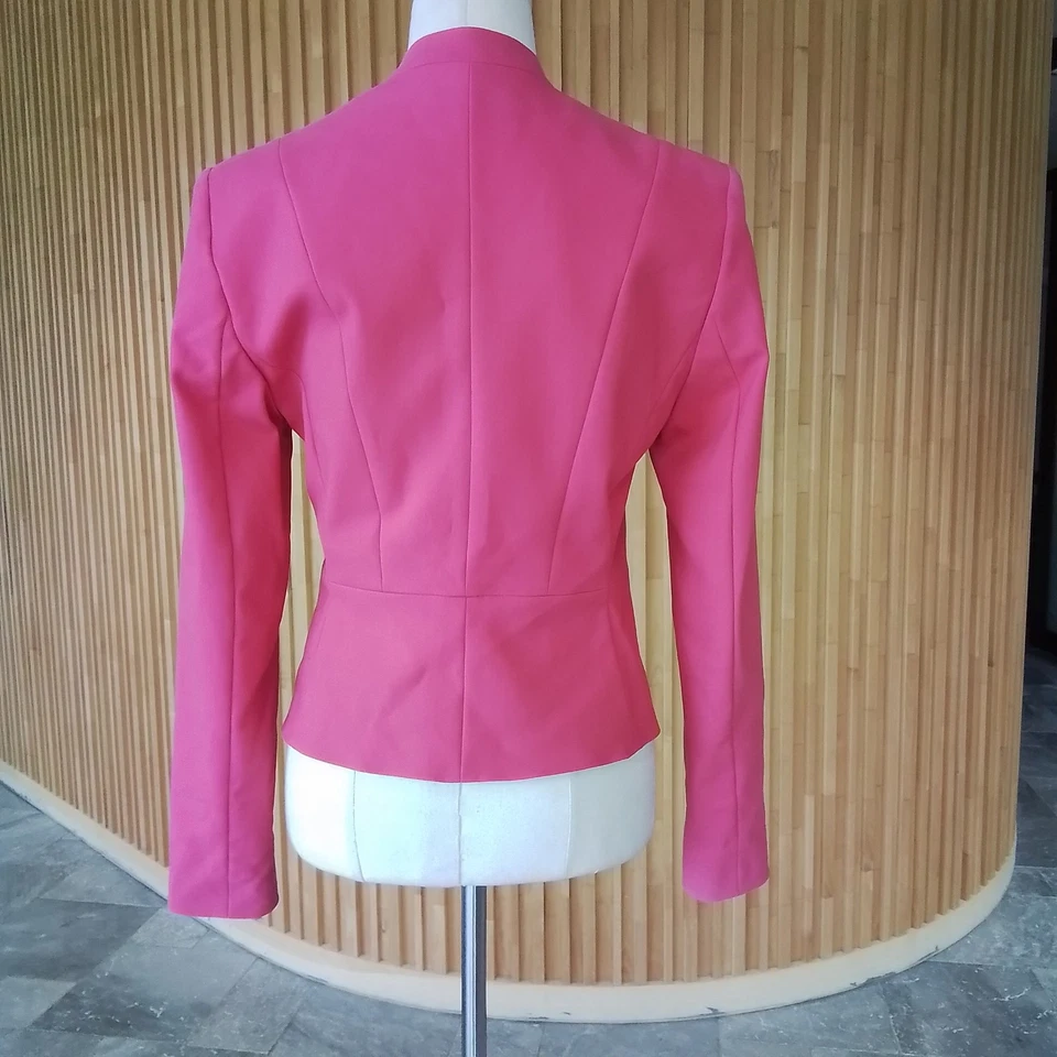 Forever New Fuscia Pink Collared Blazer Jacket Size 10 - image 3 of 4