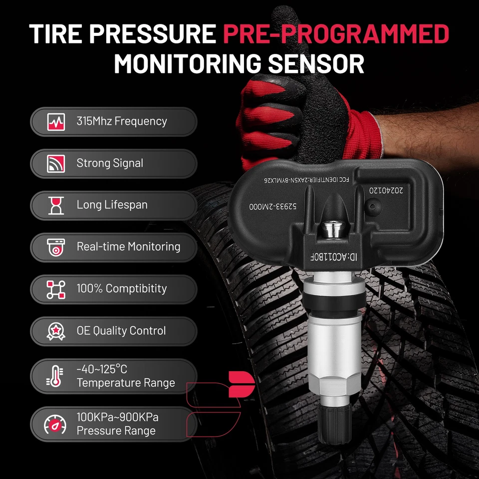 Sistema de monitoreo de presión de neumáticos 315 MHz sensor TPMS para Hyundai Accent Kia Soul Foto 4 de 4